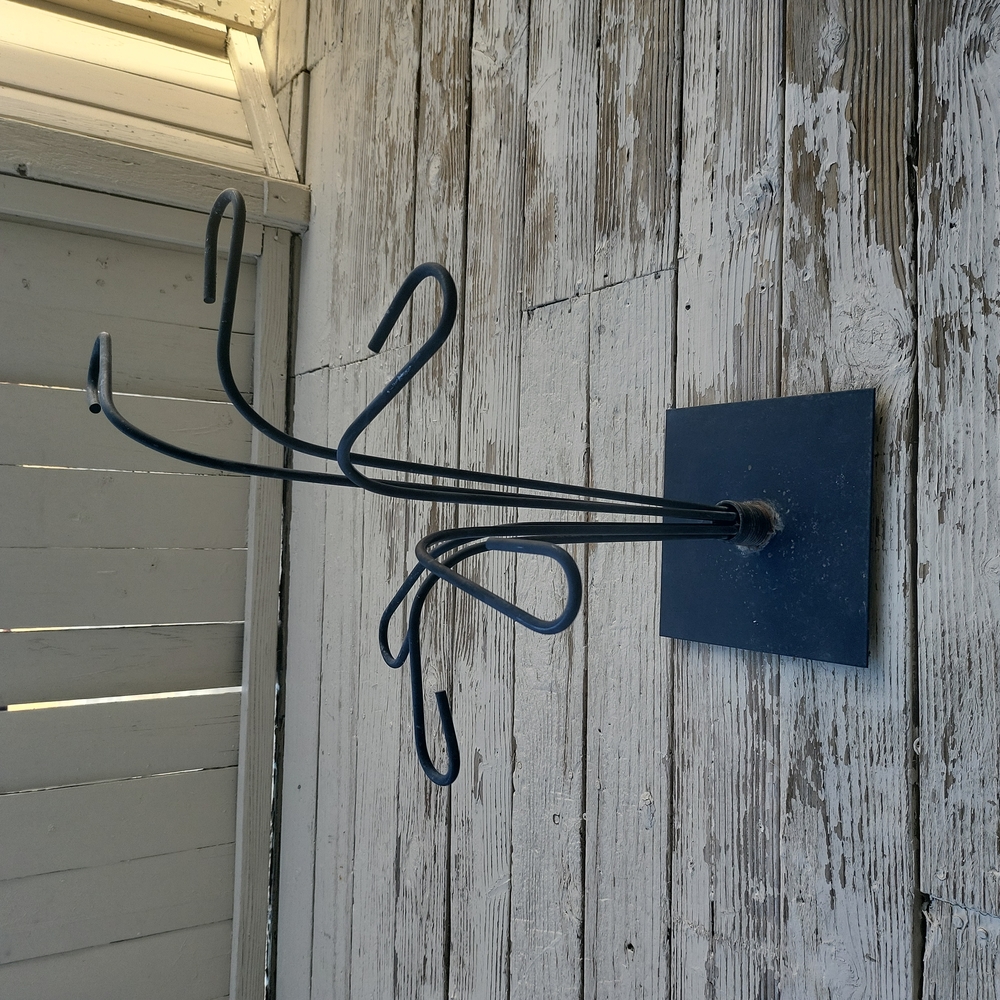 MID-CENTURY MODERN Black Metal Cane / Umbrella / Pool Stick Rack